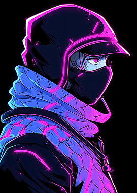 mysterious man neon style