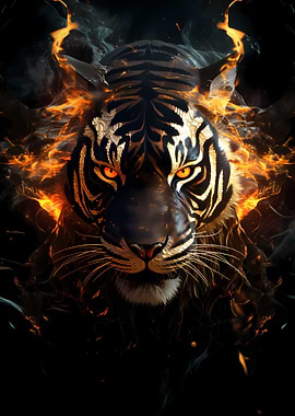 Abstract Gold Black Tiger