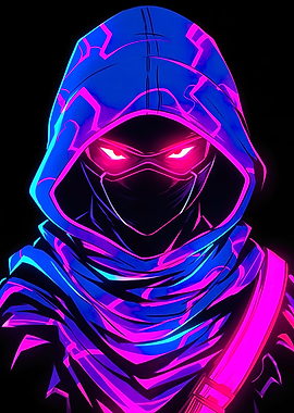 mysterious man neon style