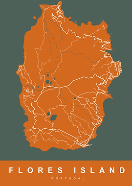 MAP FLORES ISLAND PORTUGAL