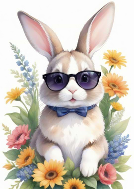 Watercolor bunny painting