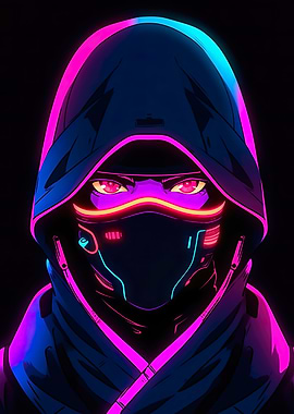 mysterious man neon style