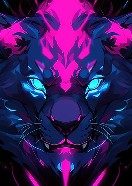 Wild Neon Lion
