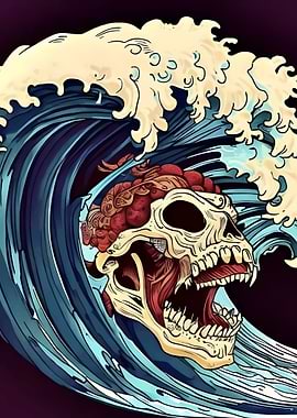 A SKULL IN THE WAVE