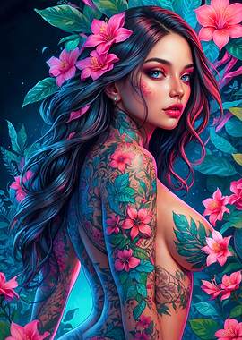 Sexy Flower Nude Girl