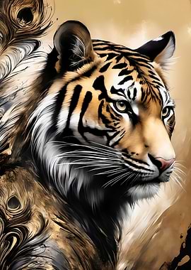 gold leaf art Tiger art