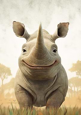 Cute Rhino Illustration