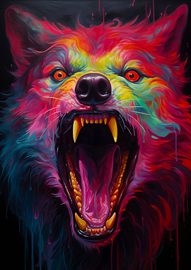 Synthwave Wolf