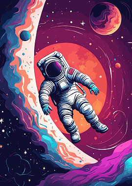 Astronaut on Cosmic Space