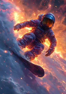 Astronaut in Space Surfer
