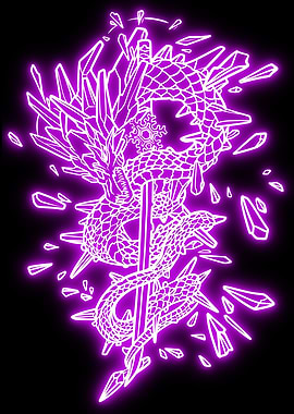 neon sword dragon