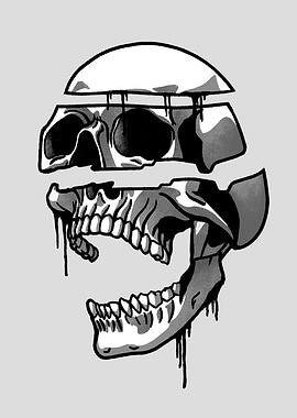 Falling apart skull