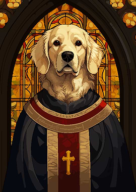 Holy Golden Retriever Art
