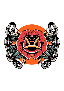 rose and chains tattoo