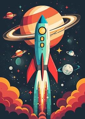 Retro Space Rocket