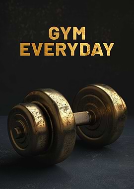 Dumbbell 3D Dark Gold