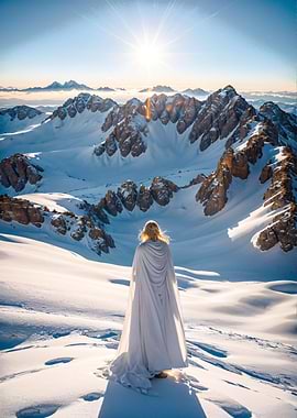 Woman White Cape Art