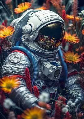 Astronaut Flower Planet