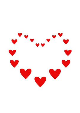 Red heart isolated on the