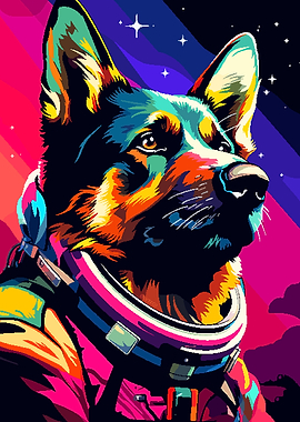 German Shepherd Astronaut
