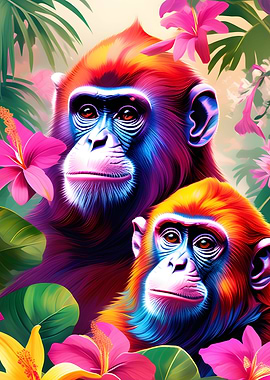 Floral Monkeys