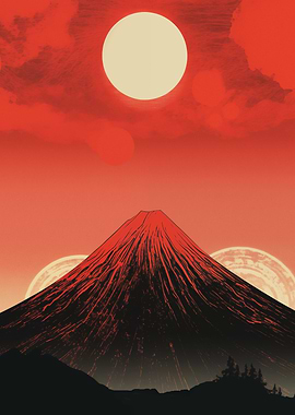Mount Fuji retro
