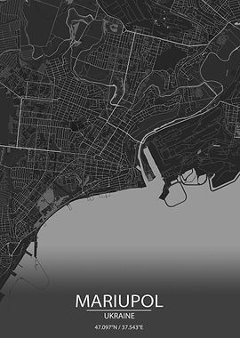 Mariupol UA Dark Grey Map
