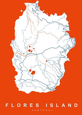 MAP FLORES ISLAND PORTUGAL