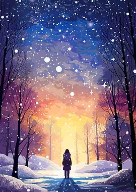 Winter Stars Pixel Art