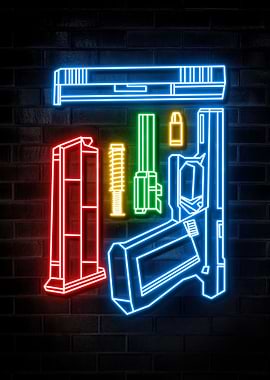 HANDGUN NEON ART