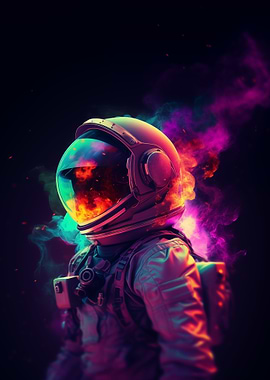 Neon astronaut