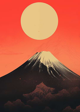 Mount Fuji retro