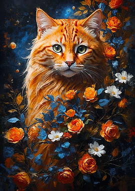A Cats Floral Reverie