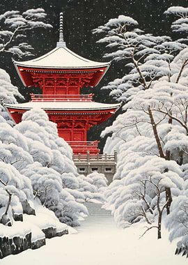 Snow Japanese Painting