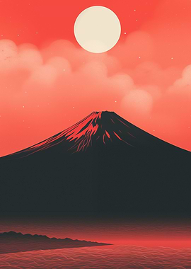 Mount Fuji retro