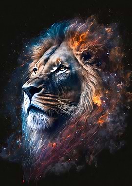 Galaxy Cosmic Lion Face
