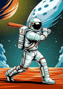 Astro Playing Baseball