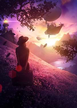 Fantasy Travelling Girl