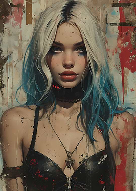 Vintage Goth Girl Poster