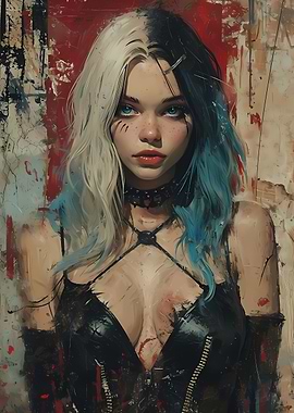 Vintage Goth Girl Poster