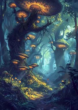 Morning in Mushroom Forest