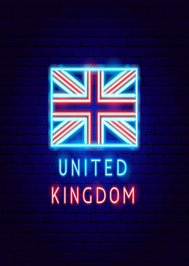 United kingdom light neon