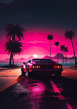 Car Neon Synthwave