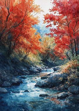 Autumn Cascade Dreams