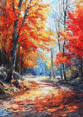 Crimson Autumn Creek