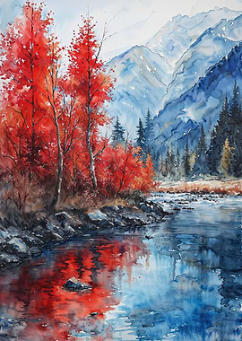 Mountain Autumn Reflection