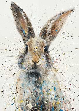 Splattered Bunny Charm