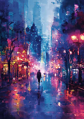 Night walk in the city