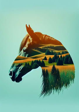 Double Exposure Horse
