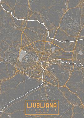 Ljubljana City Map Bauhaus